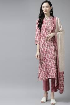 Pink embroidered silk ethnic-kurtis