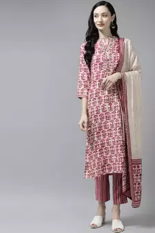 Pink embroidered silk ethnic-kurtis