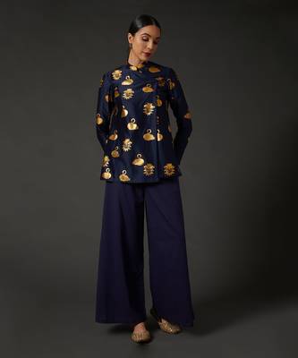 Indigo Blue Block Printed Tunic 1