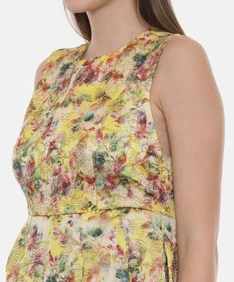 Frock Style Yellow Chanderi Dress 6