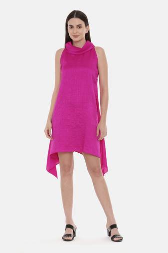 Pink cowl Short Dress