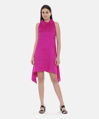 Pink cowl Short Dress 1