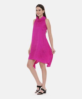 Pink cowl Short Dress 2