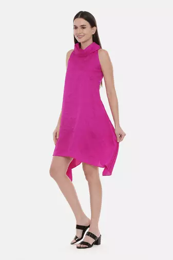Pink cowl Short Dress