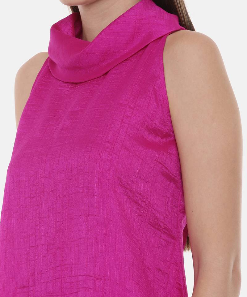 Pink cowl Short Dress