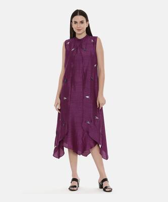 Double Layer Purple Silk Dress 1