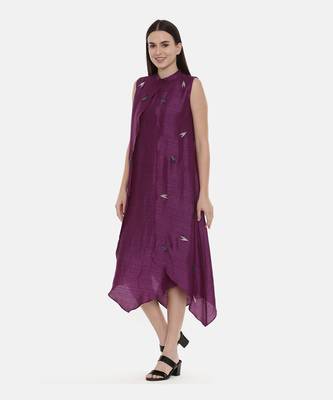 Double Layer Purple Silk Dress 2