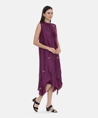 Double Layer Purple Silk Dress 3
