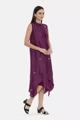 Double Layer Purple Silk Dress