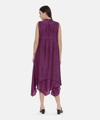 Double Layer Purple Silk Dress 4