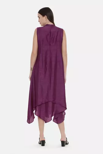 Double Layer Purple Silk Dress