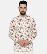 Printed Linen Beige Shirt