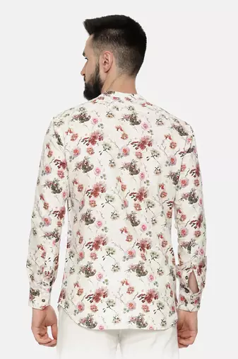 Printed Linen Beige Shirt