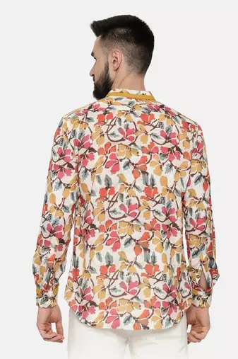 Linen Cotton Floral Print Shirt