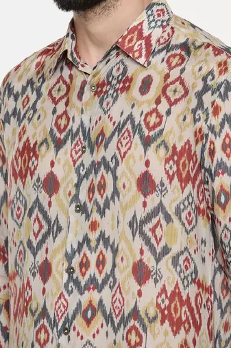 Muslin Ikat Print Shirt
