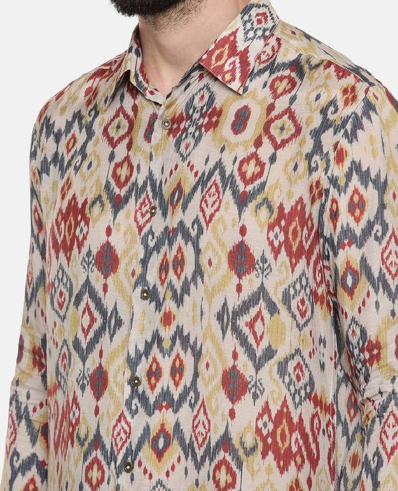 Muslin Ikat Print Shirt