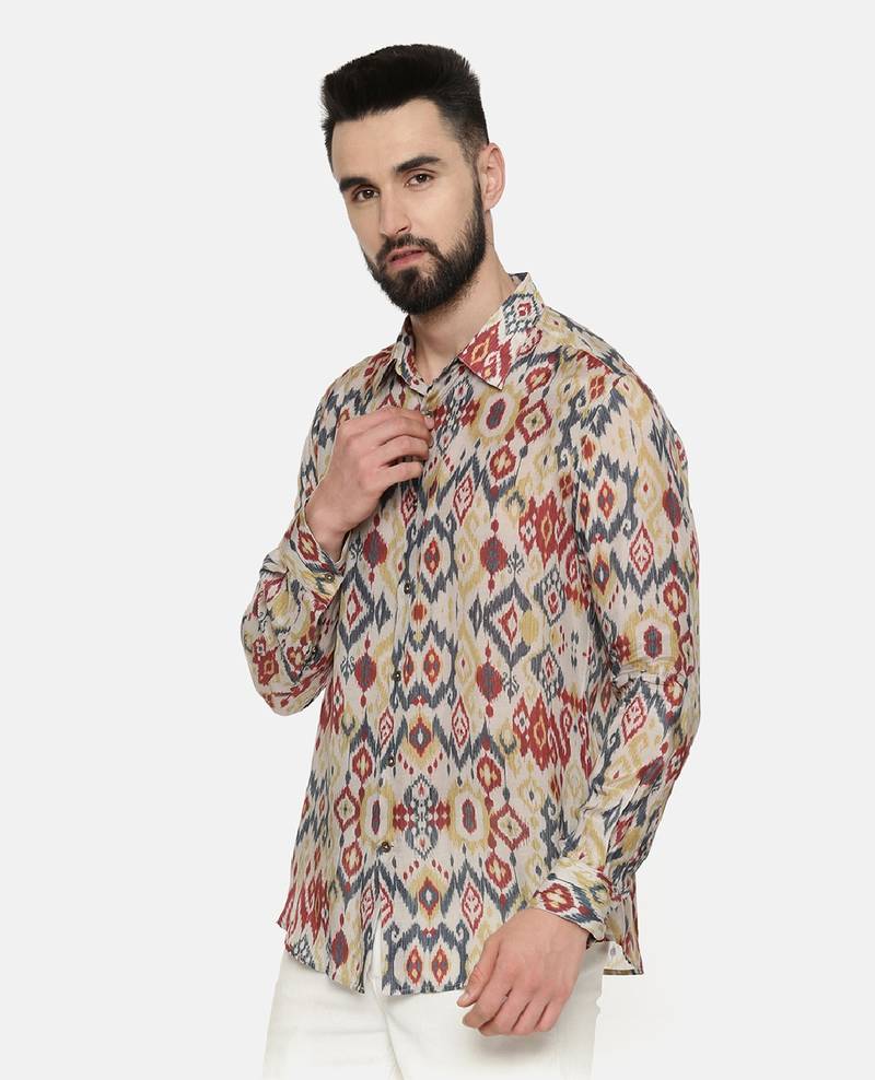 Muslin Ikat Print Shirt