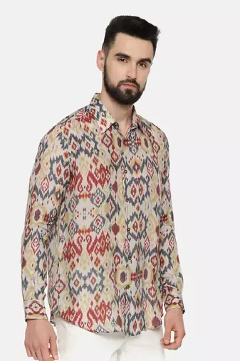 Muslin Ikat Print Shirt