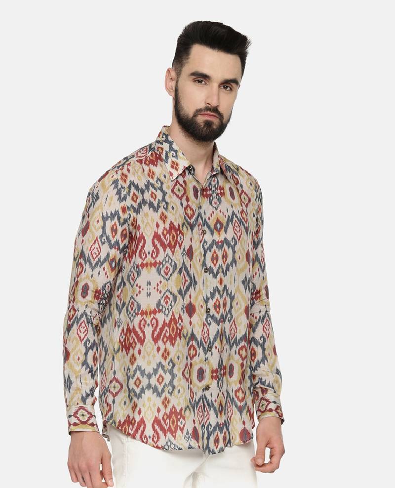 Muslin Ikat Print Shirt