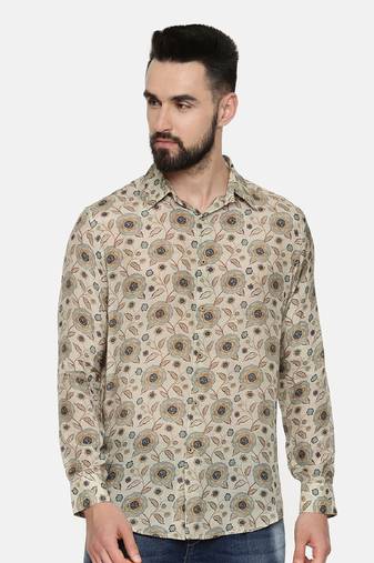 Muslin Beige Print Shirt