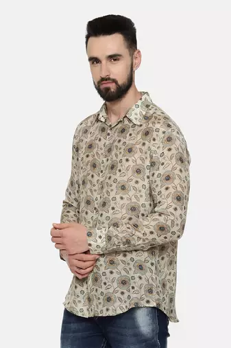 Muslin Beige Print Shirt