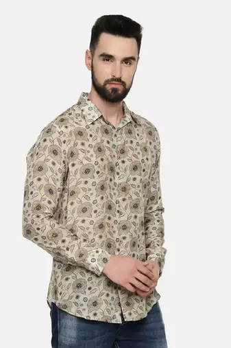Muslin Beige Print Shirt