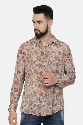 Muslin Grey Print Shirt