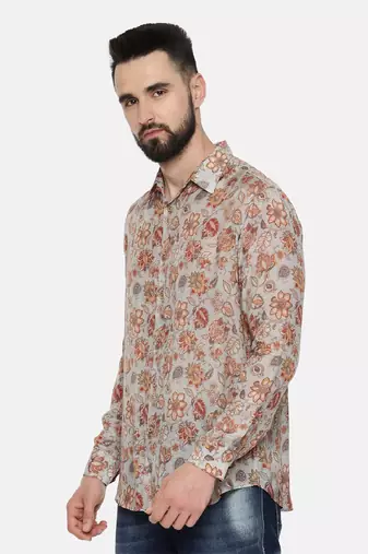 Muslin Grey Print Shirt