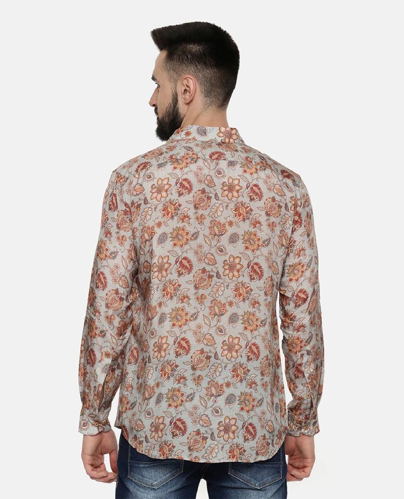 Muslin Grey Print Shirt