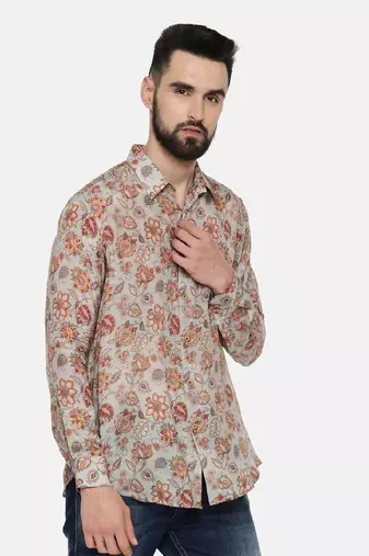 Muslin Grey Print Shirt