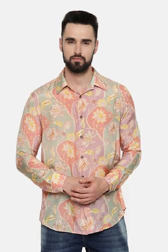 Muslin Pink Org Print Shirt