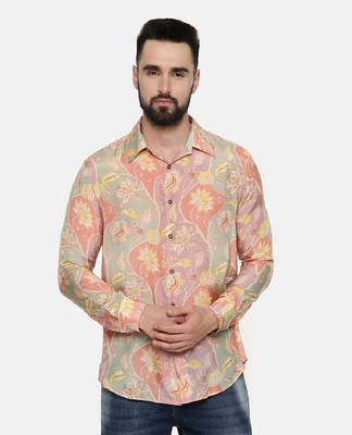 Muslin Pink Org Print Shirt 1