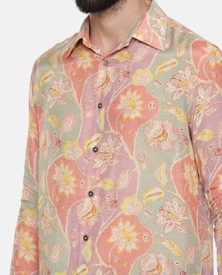 Muslin Pink Org Print Shirt 2