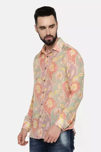Muslin Pink Org Print Shirt