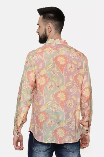 Muslin Pink Org Print Shirt