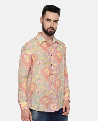 Muslin Pink Org Print Shirt 5