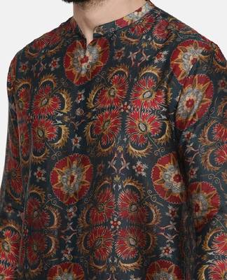 Classic Linen Bemberg Geometric Print 2