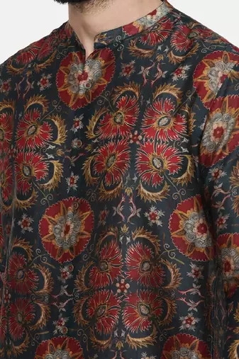 Classic Linen Bemberg Geometric Print