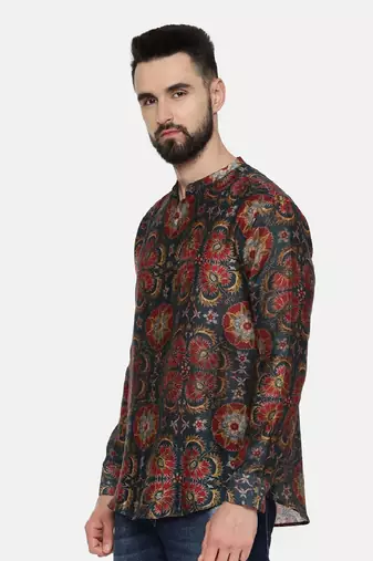 Classic Linen Bemberg Geometric Print