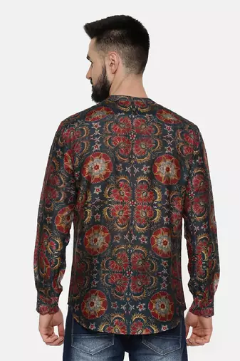 Classic Linen Bemberg Geometric Print
