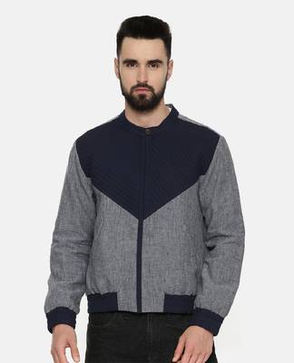 Linen Cotton Quilted Blue Jacket 1