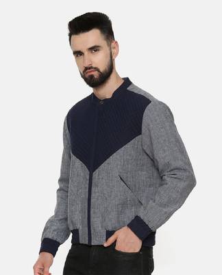 Linen Cotton Quilted Blue Jacket 3