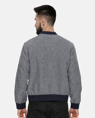 Linen Cotton Quilted Blue Jacket 4