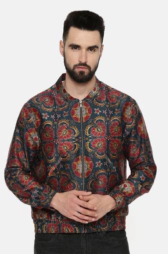Classic Red Green Linen Bemberg Jacket