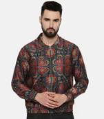 Classic Red Green Linen Bemberg Jacket