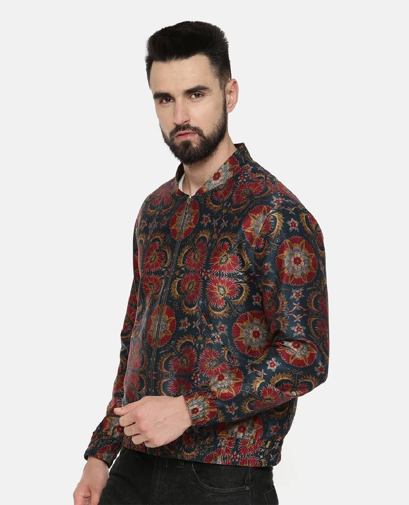 Classic Red Green Linen Bemberg Jacket