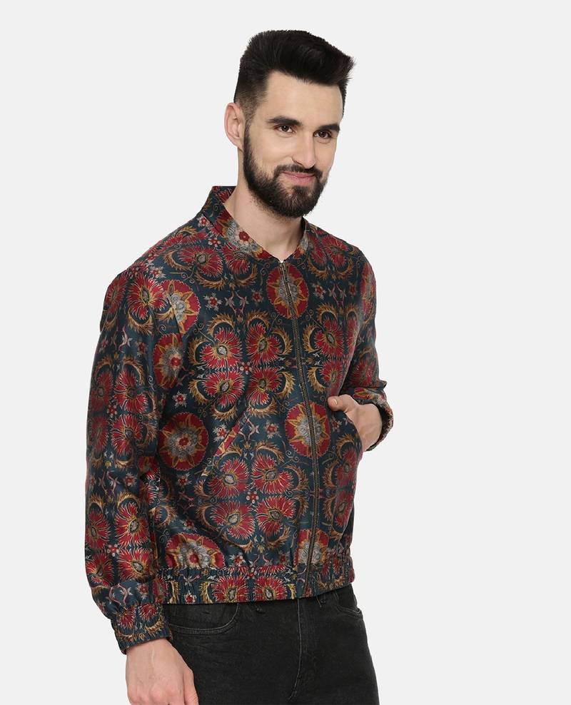 Classic Red Green Linen Bemberg Jacket