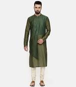 Green Chanderi Layered Kurta