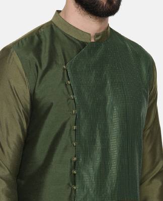 Green Chanderi Layered Kurta 2