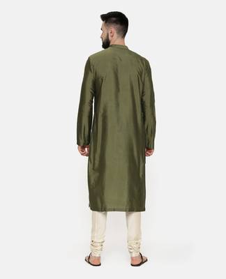Green Chanderi Layered Kurta 4